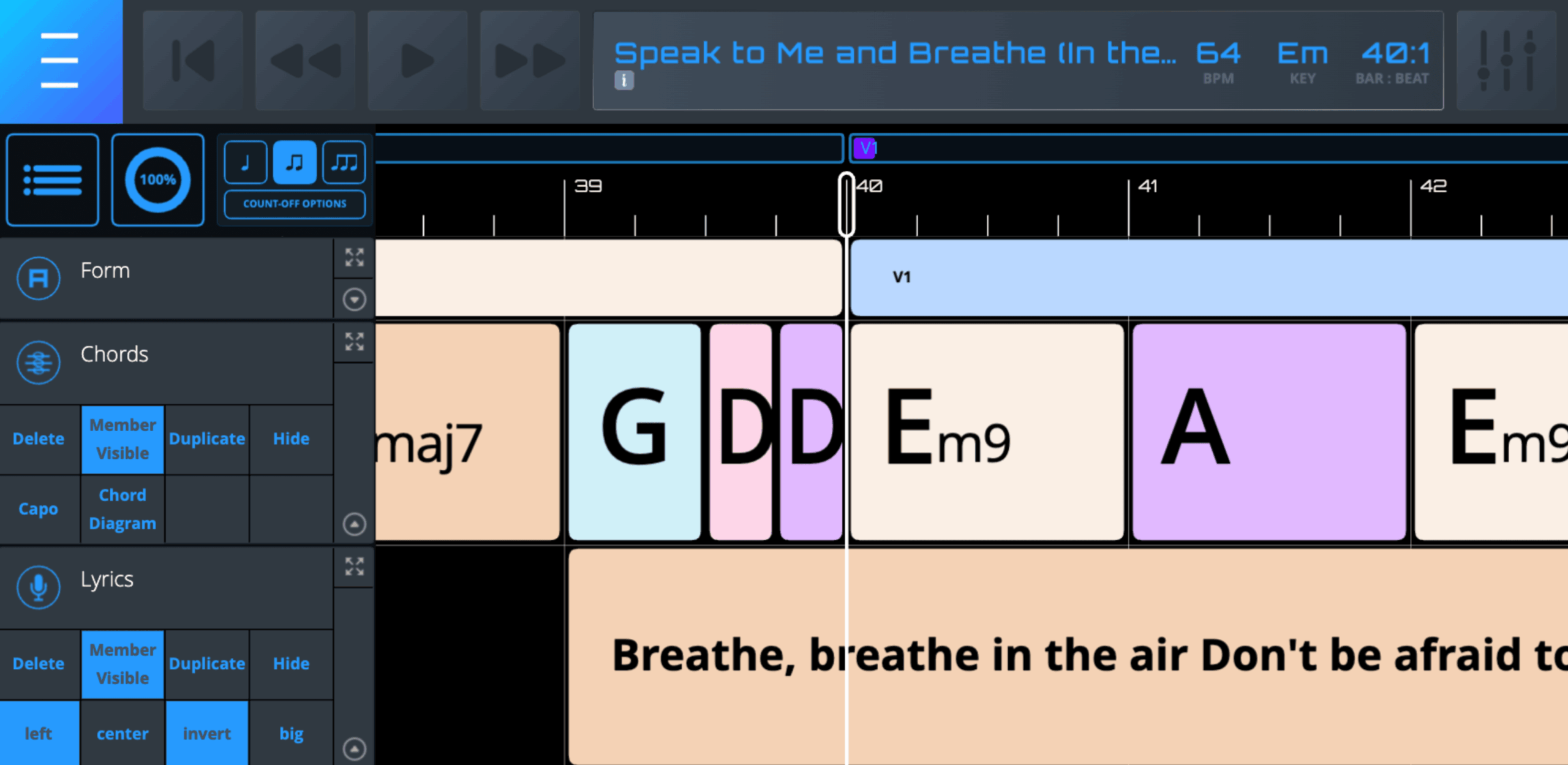 Lyrics Track- Main Interface View Lyrics Track- Main Interface View