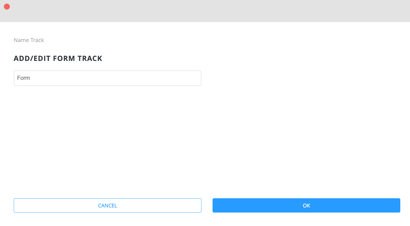 Track naming dialog Track naming dialog
