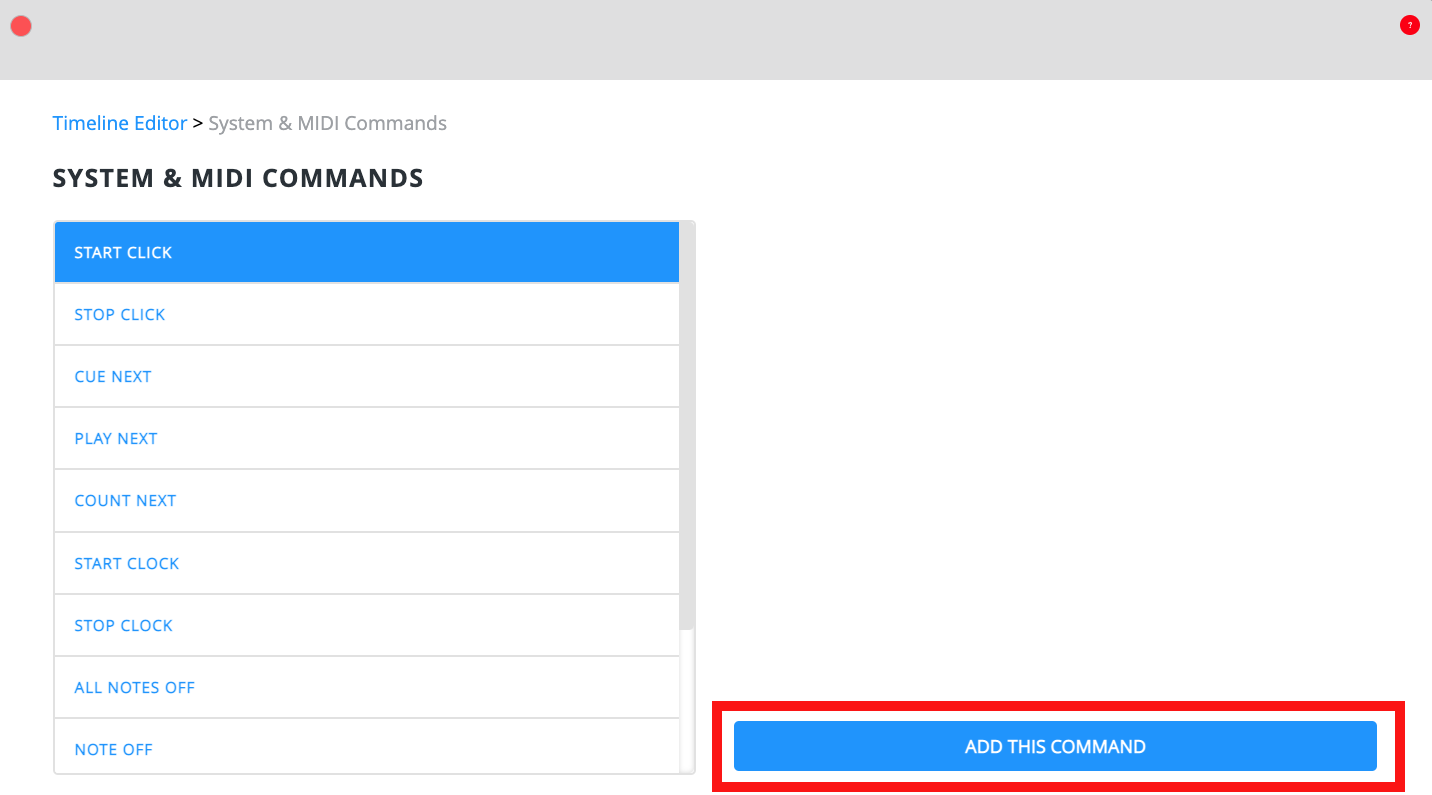 Adding a Timeline Command Adding a Timeline Command