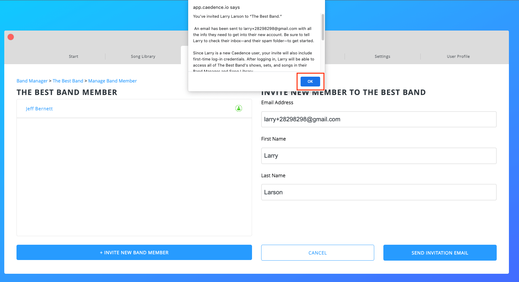 Invitation Confirmation Screen Invitation Confirmation Screen