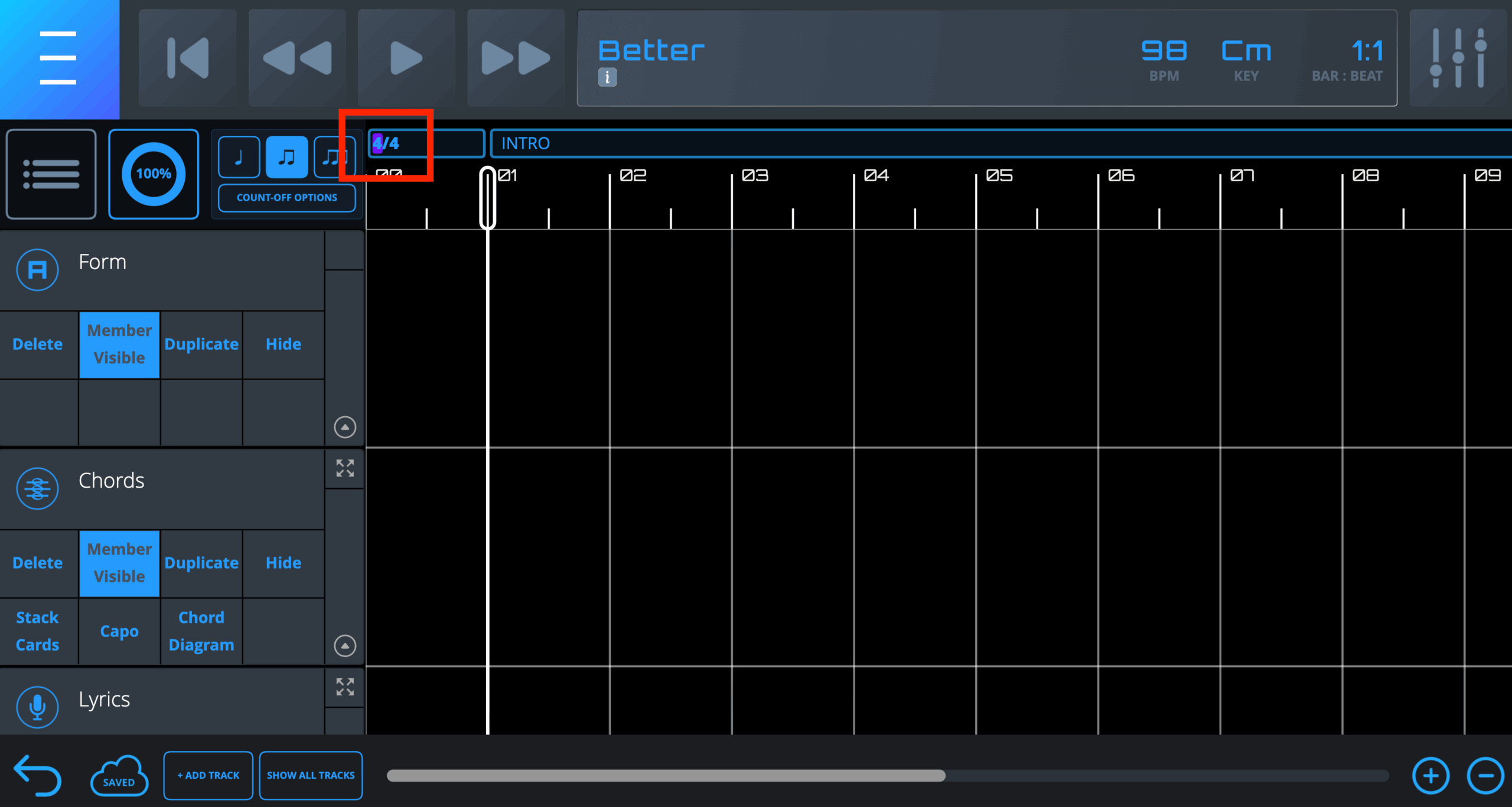Time Signature 1 How to change time signature-1