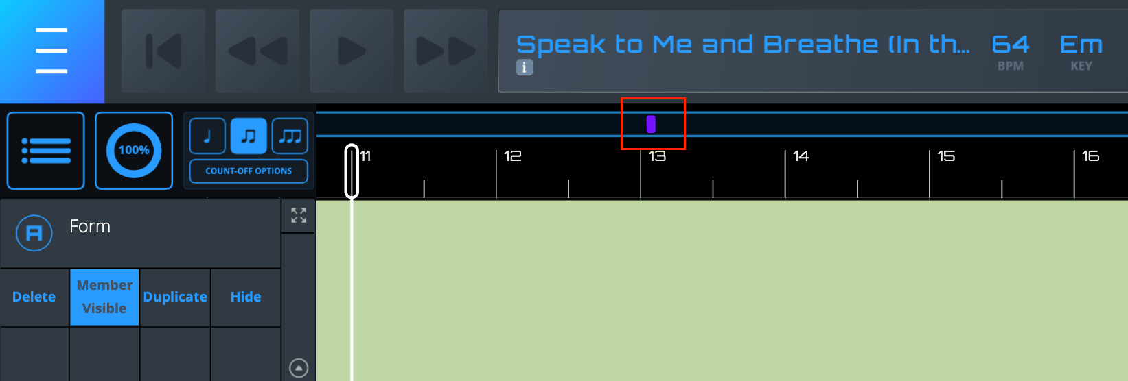 Timeline Command Indicator Timeline Command Indicator