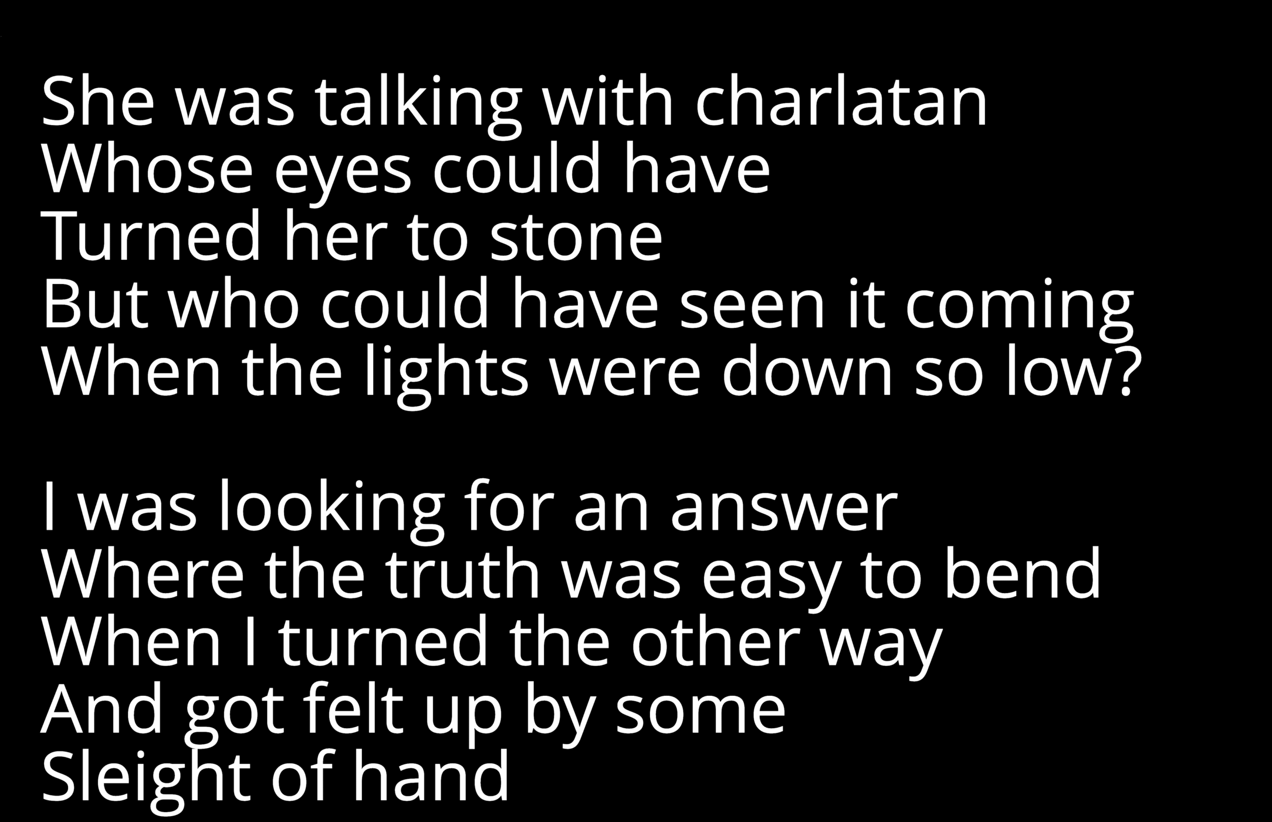 Full Screen Lyrics View Full-screen lyrics