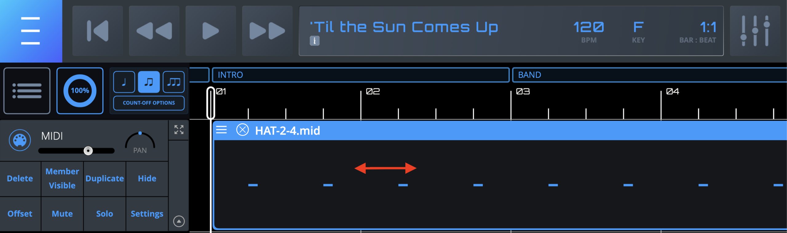 Moving MIDI Block Moving MIDI Block